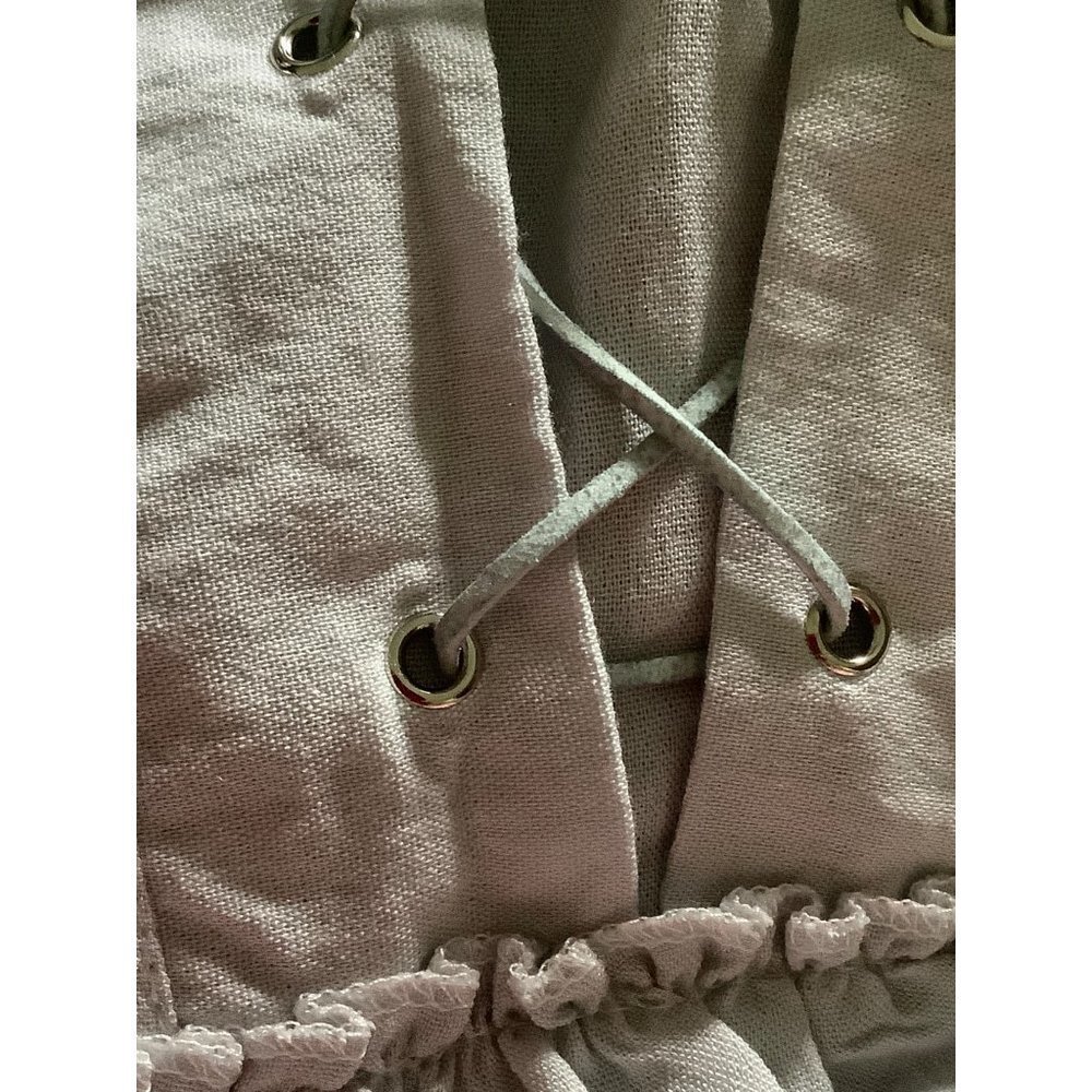 LaLoca Grey Front Lace-Up Blouse — Small - Picture 5 of 7